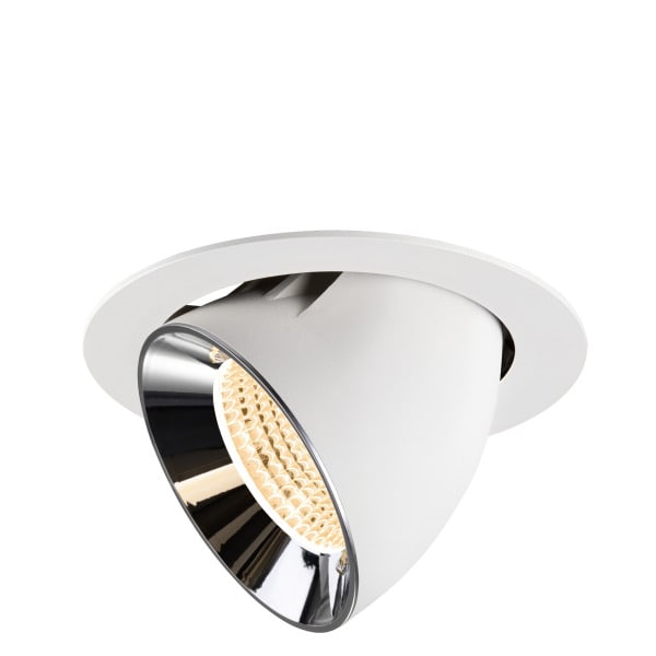 SLV - NUMINOS® GIMBLE XL, Deckeneinbauleuchte weiß/chrom 2700 K 55°