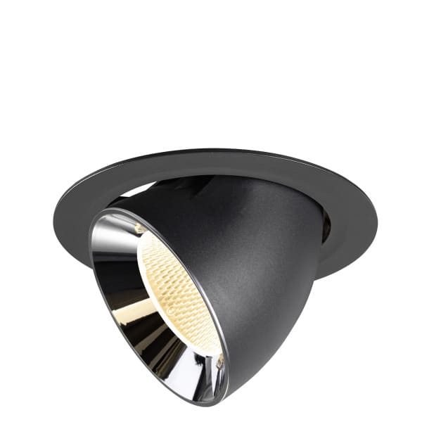 SLV - NUMINOS® GIMBLE XL, Deckeneinbauleuchte schwarz/chrom 3000 K 20°