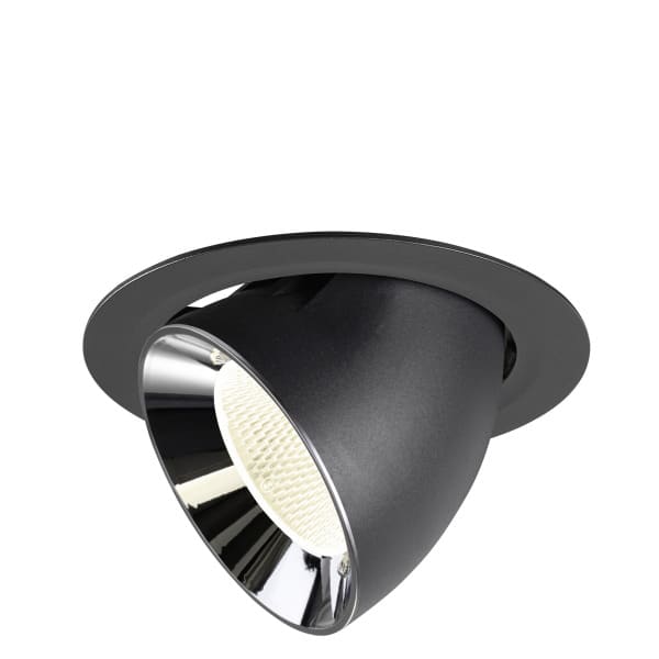 SLV - NUMINOS® GIMBLE XL, Deckeneinbauleuchte schwarz/chrom 4000 K 20°