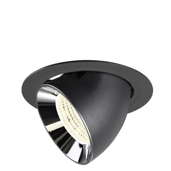 SLV - NUMINOS® GIMBLE XL, Deckeneinbauleuchte schwarz/chrom 4000 K 55°
