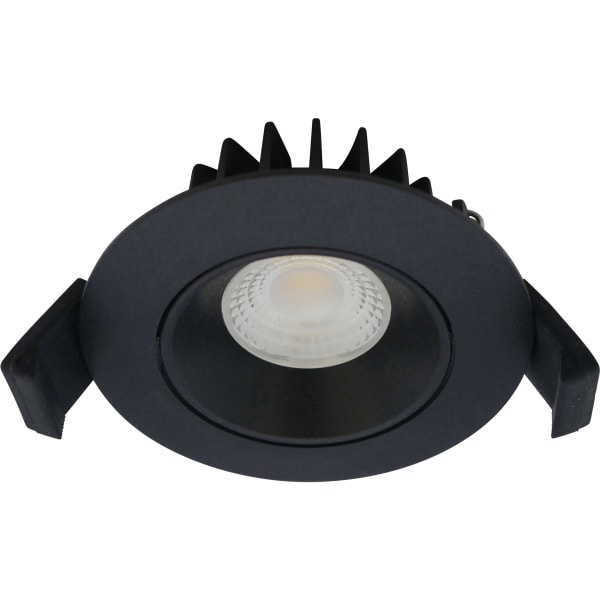 SLV - VELIA, Low Profile LED-Einbauleuchte, 230V 5,5W 2700K IP44 matt schwarz/Rund