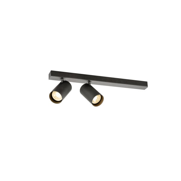 SLV - ENOLA 2.0 M, CL, DOUBLE, QPAR51, LONG, Deckenaufbauleuchte, 2 x 10 W, schwarz