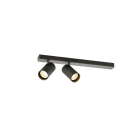 SLV - ENOLA 2.0 M, CL, DOUBLE, QPAR51, LONG, Deckenaufbauleuchte, 2 x 10 W, schwarz