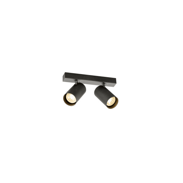 SLV - ENOLA 2.0 M, CL, DOUBLE, QPAR51, Deckenaufbauleuchte, 2 x 10 W, schwarz