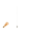SLV - FITU LAMP SET, PD, INKL. E27 LAMPE UND 3PH. ADAPTER, 3~ Pendelleuchte, Pendellänge: 500 cm, 2500 K, E27, 1 x 15 W, 7,5 W, PHASE, 320 °, weiß