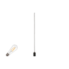 SLV - FITU LAMP SET, PD, INKL. E27 LAMPE UND 3PH. ADAPTER, 3~ Pendelleuchte, Pendellänge: 500 cm, 2700 K, E27, 1 x 15 W, 7,5 W, PHASE, 320 °, schw