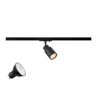 SLV - PURI 2.0 LAMP SET, Tube, 1~ Spot, INKL. PAR16 GU10, 2700 K, GU10, 1 x 6 W, PHASE, 38°, schwarz
