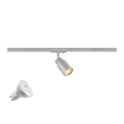 SLV - PURI 2.0 LAMP SET, Tube, 1~ Spot, INKL. PAR16 GU10, 2700 K, GU10, 1 x 6 W, PHASE, 38°, grau