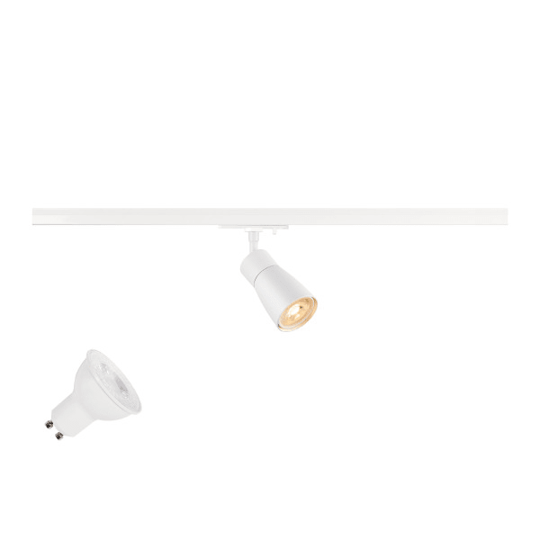 SLV - PURI 2.0 LAMP SET, Dome, 1~ Spot, INKL. PAR16 GU10, 2700 K, GU10, 1 x 6 W, PHASE, 38°, weiß