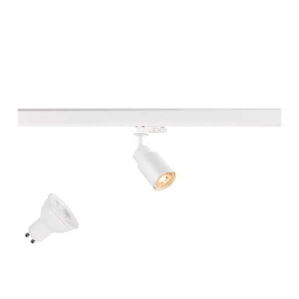 SLV - PURI 2.0 LAMP SET, Tube, 3~ Spot, INKL. PAR16 GU10, 3000 K, GU10, 1 x 6 W, PHASE, 38°, weiß