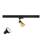 SLV - PURI 2.0 LAMP SET, Cone, 3~ Spot, INKL. PAR16 GU10, 2700 K, GU10, 1 x 6 W, PHASE, 38°, schwarz / goldfarben