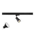 SLV - PURI 2.0 LAMP SET, Dome, 3~ Spot, INKL. PAR16 GU10, 3000 K, GU10, 1 x 6 W, PHASE, 38°, schwarz