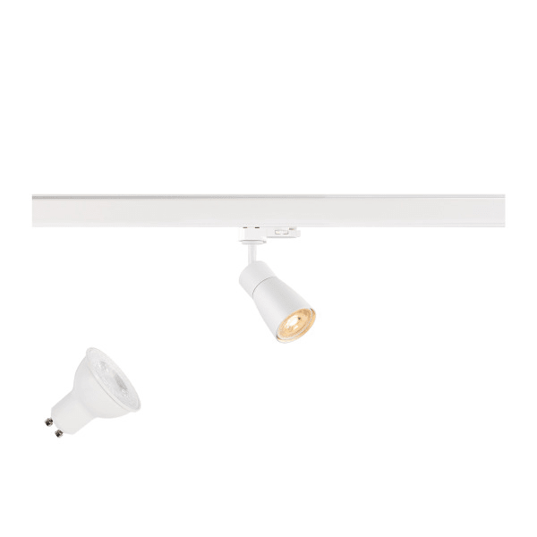 SLV - PURI 2.0 LAMP SET, Dome, 3~ Spot, INKL. PAR16 GU10, 2700 K, GU10, 1 x 6 W, PHASE, 38°, weiß