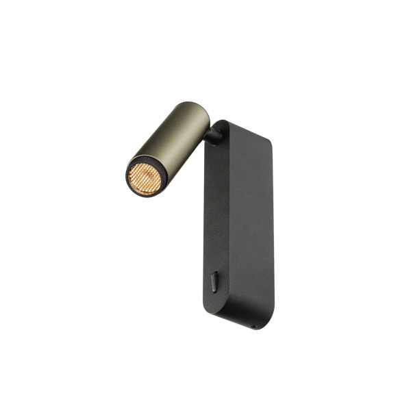 SLV - GRIP! S, WL, EIN/AUS-SCHALTER, Wandaufbauleuchte, 2700 K, 4,6 W, 29°, bronze / schwarz
