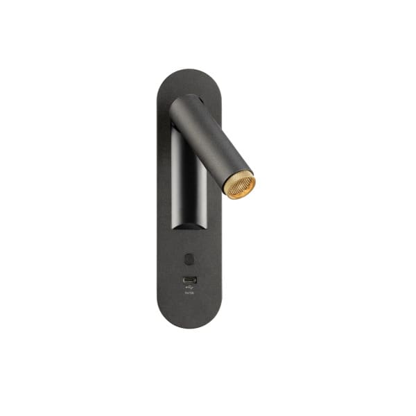SLV - GRIP! S, WL, Wandeinbauleuchte, 2700 K, 4,2 W, Schalter, 29°, schwarz / goldfarben