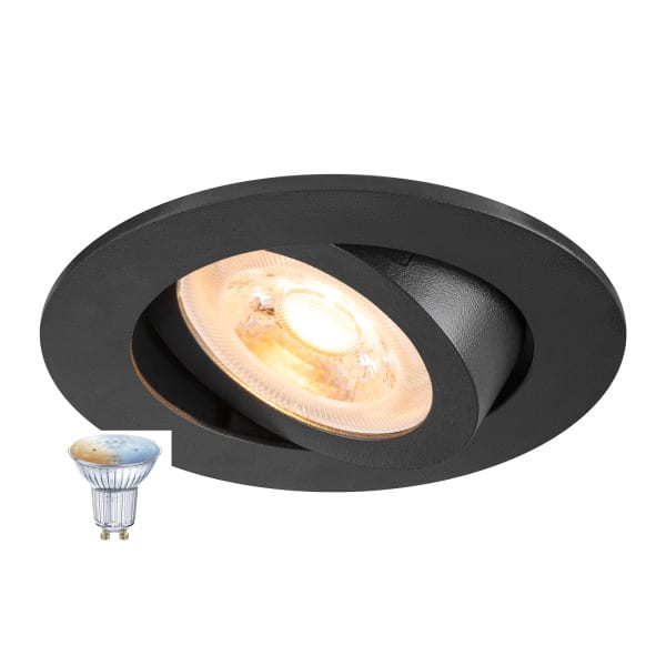 SLV - NEW TRIA® 68 SMART SET, DL, RUND, GU10, PAR16, ZIGBEE, TW, Deckeneinbauleuchte, schwarz