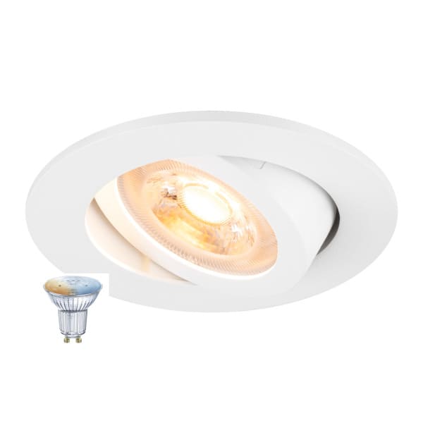 SLV - NEW TRIA® 68 SMART SET, DL, RUND, GU10, PAR16, ZIGBEE, TW, Deckeneinbauleuchte, weiß