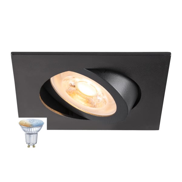 SLV - NEW TRIA® 68 SMART SET, DL, ECKIG, GU10, PAR16, ZIGBEE, TW, Deckeneinbauleuchte, schwarz