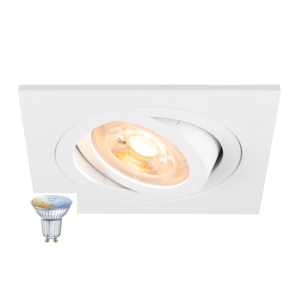 SLV - NEW TRIA® 75 SMART SET, DL, ECKIG, GU10, PAR16, ZIGBEE, TW, Deckeneinbauleuchte, weiß