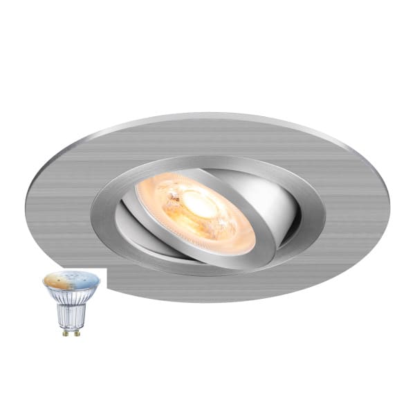 SLV - NEW TRIA® 75 XL SMART SET, DL, RUND, GU10, PAR16, ZIGBEE, TW, Deckeneinbauleuchte, aluminium