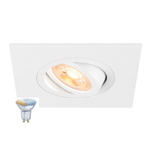 SLV - NEW TRIA® 75 XL SMART SET, DL, ECKIG, GU10, PAR16, ZIGBEE, TW, Deckeneinbauleuchte, aluminium