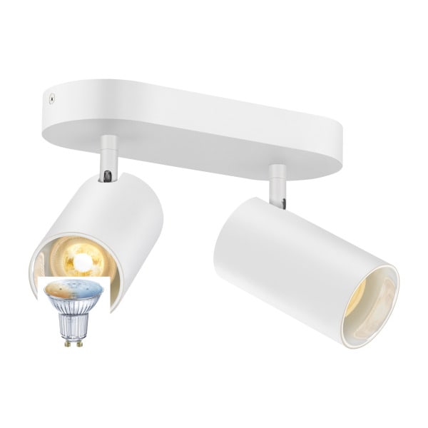 SLV - ASTO TUBE SMART SET, CW, DOUBLE, GU10, PAR16, ZIGBEE, TW, Wand- und Deckenaufbauleuchte, weiß