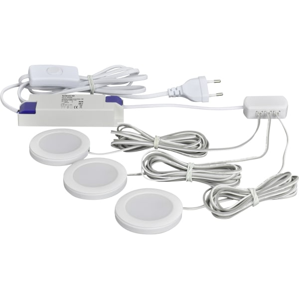 SLV - LINEA LED SET, Unterbauleuchte, rund, 3 X 2,3 W, 2700 K, 350 mA, weiß