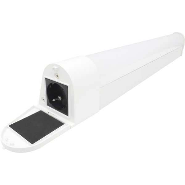 SLV - BIANKA G2, Wandaufbauleuchte, IP44, CCT, 2700/3000/4000 K, 8 W, mit Steckdose, weiß