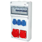 GEWISS - Steckdosenkombination mit 1 IEC5x16A/1 IEC5x32A 3 Schutzkontakt mit Hauptklemme