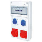 GEWISS - Steckdosenkombination mit 1 IEC5x16A/1 IEC5x32A 2 Schutzkontakt Direktanschluss