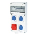 GEWISS - Steckdosenkombination mit 1 IEC5x16A/ 3 Schutzkontakt zum Direktanschluss