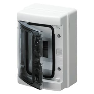 GEWISS - Verteiler AP mit Sichttuer IP65 215x210x100mm 1x8TE mit 1 PE/N Klemmleiste
