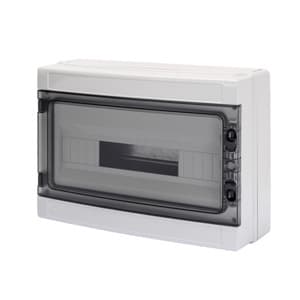 GEWISS - Verteiler AP mit Sichttuer IP65 410x285x140mm 1x18TE mit PE/N Klemmleisten