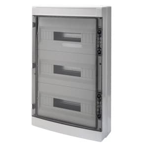 GEWISS - Verteiler AP mit Sichttuer IP65 410x655x140mm 3x18TE mit PE/N Klemmleisten