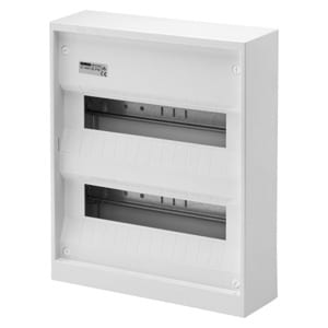 GEWISS - Kleinverteiler Aufputz ohne Tuer 300x370x95mm 2x12TE mit PE/N Klemme