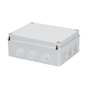 GEWISS - Abzweigkasten 300x220x120mm IP55 mit 12 Kabeltuellen M40 GWT 960°C