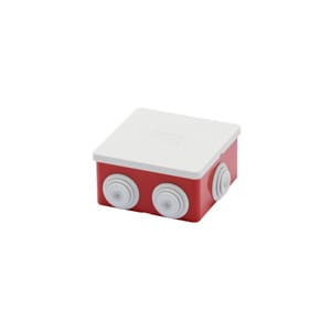 GEWISS - Abzweigkasten 80x80x40mm IP44 mit 6 Kabeltuellen M20 GWT 960°C rot