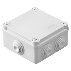 GEWISS - Abzweigkasten 100x100x50mm IP55 mit 6 Kabeltuellen M25 GWT 960°C