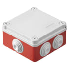GEWISS - Abzweigkasten 100x100x50mm IP55 mit 6 Kabeltuellen M25 GWT 960°C rot