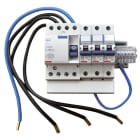 GEWISS - Zaehlerabgangskit mit 1 FI 40/0.03A Typ A 4P. / 3 LS B16A 10kA + Verdrahtung