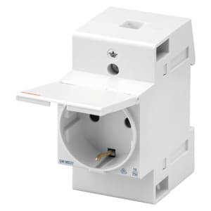 GEWISS - Schutzkontaktsteckdose mit Klappdeckel Reiheneinbaugeraet 230V 16A 2P+E IP40 2.5TE