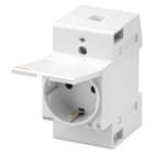 GEWISS - Schutzkontaktsteckdose mit Klappdeckel Reiheneinbaugeraet 230V 16A 2P+E IP40 2.5TE