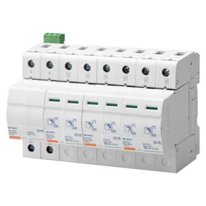 GEWISS - Ueberspannungsableiter mit tauschbarem Modul+Kontakt Typ 1+2 400V 25kA 3P+N 8TE