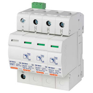 GEWISS - Ueberspannungsableiter mit tauschbarem Modul + Kontakt Typ 2 400V 40kA 3P+N 4TE