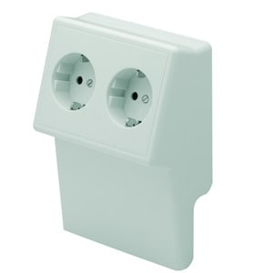 GEWISS - Sockelleistenkanal Doppelsteckdose 50x20 cremeweiss RAL9001