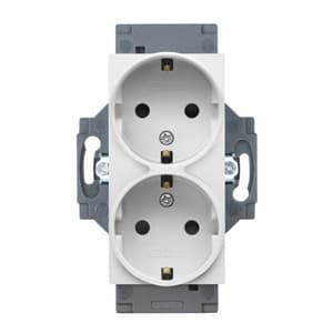 GEWISS - Steckdose deutscher Standard Dahlia Schraubklemmen / Doppelt 16A Cremeweiss