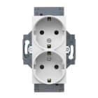 GEWISS - Steckdose deutscher Standard Dahlia Schraubklemmen / Doppelt 16A Cremeweiss