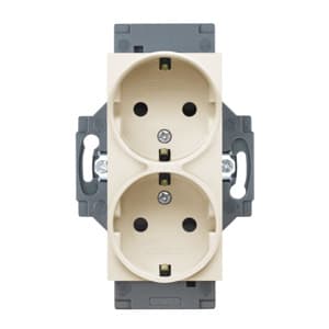 GEWISS - Steckdose deutscher Standard Dahlia Schraubklemmen / Doppelt 16A Reinweiss