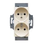 GEWISS - Steckdose franzoesischer Standard Dahlia Schraubklemme / Doppelt 16A Cremeweiss