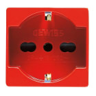 GEWISS - System Steckdose dual 2M 2P+PE 16A P30-17 Italienisch/Deutscher Standard Rot